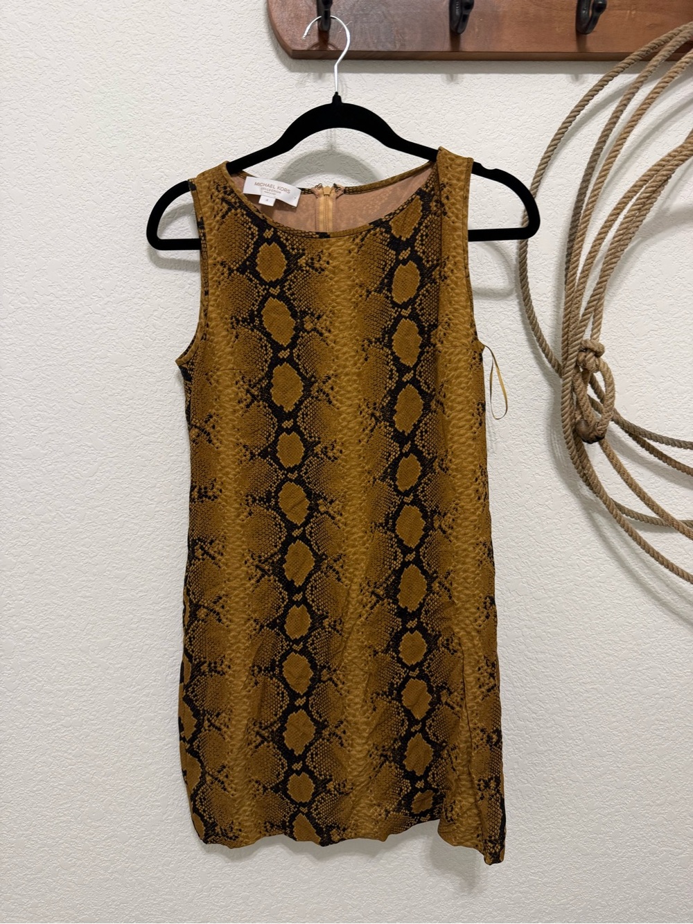 Michael Kors Collection Italian Silk Python Snakeskin Shift Dress | Size 4